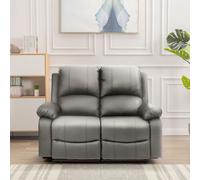 (Light Grey, 2 Seat Only) Reclining Luxury Leather Sofa Set In Choice of colours- 3 Piece, 2 Piece, Armchair
