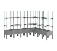 (light grey, 200 x 160 x 142,5 cm) vidaXL Garden Planter with Trellis Grey