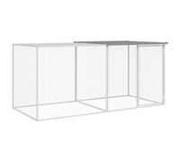 vidaXL Chicken Cage with Roof Light Grey 203x98x90 cm Galvanised Steel