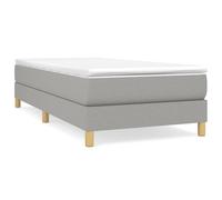 (light grey, 25 cm/ 3ft single) vidaXL Box Spring Bed Frame Mattress Foundation Upholstered Bed Base Fabric