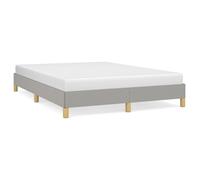 (light grey, 25 cm/ 4ft6 double) vidaXL Bed Frame Mattress Foundation Bedroom Upholstered Bed Bedstead Fabric