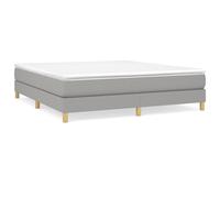 (light grey, 25 cm/ 6ft super king size) vidaXL Box Spring Bed Frame Mattress Foundation Upholstered Bed Base Fabric