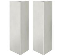 (light grey, 30 x 26 x 75 cm/ 2 pcs) vidaXL Garden Planters Outdoor Flower Pot Patio Planter Box Triangular Steel