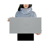 (Light grey) 32*64 Dots Classic Building Blocks Base Plate, Children's DIY Assembled Building Blocks Wall Baseplate