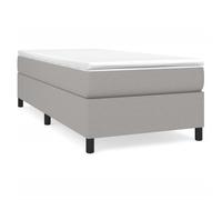 (light grey, 35 cm/ 3ft single) vidaXL Box Spring Bed Frame Mattress Foundation Upholstered Bed Base Fabric