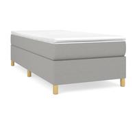 (light grey, 35 cm/ 3ft single) vidaXL Box Spring Bed Frame Mattress Foundation Upholstered Bed Base Fabric