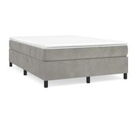 (light grey, 35 cm/ 4ft6 double) vidaXL Box Spring Bed Frame Mattress Foundation Upholstered Bed Base Velvet