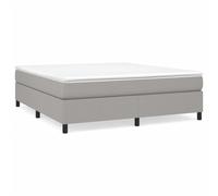 (light grey, 35 cm/ 6ft super king size) vidaXL Box Spring Bed Frame Mattress Foundation Upholstered Bed Base Fabric