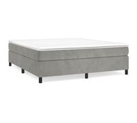 (light grey, 35 cm/ 6ft super king size) vidaXL Box Spring Bed Frame Mattress Foundation Upholstered Bed Base Velvet