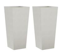 (light grey, 35 x 35 x 75 cm/ 2 pcs) vidaXL Garden Planters Outdoor Flower Pot Patio Raised Bed Planter Box Steel