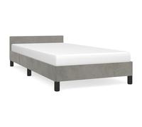 (light grey, 3ft single) vidaXL Bed Frame with Headboard Velvet Bed Base Multi Colours Multi Sizes