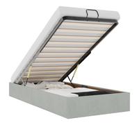 (light grey, 3ft single) vidaXL Ottoman Bed Frame No Mattress Bed Base Bedstead Black Single Velvet