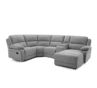 More4Homes Dublin 4 Seater Fabric Corner Recliner Sofa Light Grey