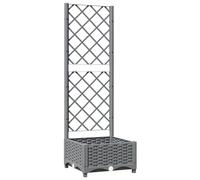 (light grey, 40 x 40 x 121.5 cm) vidaXL Garden Planter with Trellis PP Outdoor Raised Bed Flower Pot Planter