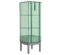 (light grey, 40 x 40 x 140 cm) vidaXL Raised Bed with Greenhouse Cover Plant Box Garden Planter Rattan Look