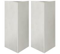 (light grey, 40 x 40 x 75 cm/ 2 pcs) vidaXL Garden Planters Outdoor Flower Pot Patio Planter Box Triangular Steel