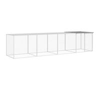 vidaXL Chicken Cage with Roof Light Grey 403x98x90 cm Galvanised Steel, Grey