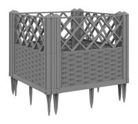(light grey, 43,5 x 43,5 x 43,5 cm) vidaXL Garden Planter with Pegs Raised Bed Outdoor Flower Pot Planter Pot PP