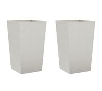 vidaXL Garden Planters 45x45x75 cm Stainless Steel Planter Boxes for Patio, Balcony - Set of 2