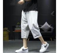 (light grey, 4XL) Men's 2024 Trendy Quick-Dry Beach Pants - Large Size, Straight, Seven-Point Length