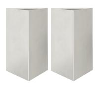 (light grey, 50 x 43 x 75 cm/ 2 pcs) vidaXL Garden Planters Outdoor Flower Pot Patio Planter Box Triangular Steel