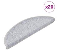 vidaXL Stair Mats 20 pcs 56x17x3 cm Light Grey Half Round