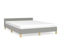 vidaXL Bed Frame with Headboard Light Grey 180x200cm 6FT Super King Fabric, Grey