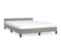 vidaXL Bed Frame with Headboard Light Grey 180x200cm 6FT Super King Velvet, Grey