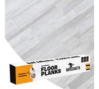 Self Adhesive Floor Planks - 7 Pack Cover 10.47 sq ft / 0.97 sqm- Vinyl Flooring Set - Peel and Stick Tiles - 36x5.98 in (91.4x15.2cm) - Vinyl Floor Tiles - Light Grey Ash Breeze Wood Effect