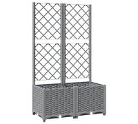 (light grey, 80 x 40 x 136 cm) vidaXL Garden Planter with Trellis PP Outdoor Raised Bed Flower Pot Planter