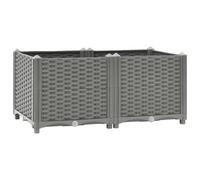 vidaXL Rectangular Raised Bed in Light Grey - Lightweight and Durable Polypropylene Flower Box for Outdoor Garden and Patio