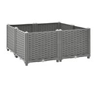 (light grey, 80 x 80 x 38 cm) vidaXL Raised Bed Polypropylene Garden Planter Pot Planting Box Flower Pot