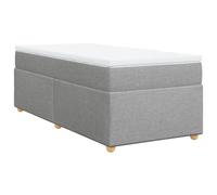 (light grey, 90 x 200 cm) vidaXL Box Spring Bed with Mattress Bed Frame Dark Brown 140x200 cm Fabric