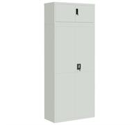 (light grey, 90 x 40 x 220 cm) vidaXL File Cabinet Storage Cabinet Office Filing Cabinet Storage Unit Steel