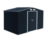 Light Grey 9x6FT Garden Metal Storage Shed with Vent & Doors, 277cm x 195cm