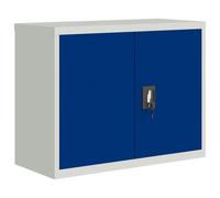 File Cabinet Light Grey Blue 90x40x70cm Powder-Coated Steel 2x Shelves Lockable