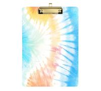 Light Grey Background Tie-dye Bright Colors and Swirling Patterns Tie-dye Clipboard Clamps Standard Hole for Nurses Home Contractor Size 9x12
