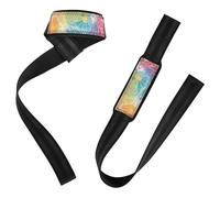 Light Grey Background Tie-Dye Bright Colors and Swirling Patterns Tie-Dye Lifting Wrist Straps 26" Power Workouts Deadlifts Straps Women for Workout, Gym, Powerlifting, Bodybuilding