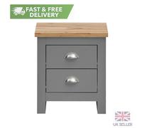Lisbon Bedside Table Cabinet Nightstand 1 Drawer Bedroom Light Grey