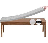 Light Grey Bench Cush 150/120/100cm x 40cm - Non-Slip Removable Sofa & Garden Pad for Indoor/Outdoor Use 130x55cm x 5cm Thick Loun Seat Pad with er