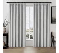 Light Grey Blackout Curtains 70 Inches Extra Wide Pinch Pleated for Sliding Glass Door 2 Panels Set,Viral 96 Inch Long Curtain for Bedroom Thermal Large Window Heavy Drapes (W70xL96x 2 Panels Gray)