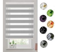 Light Grey Blackout Roller Blind 110x340cm - Thermal Insulation, Perfect for Bedroom, Nursery, Loft - Easy Fit with Complete Installation Accessories