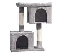 Light Grey Cat Tree with Sisal, Plush, Anti-Tip Kit