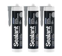 Hemway - Construction All-In-One Hybrid Polymer Sealant & Adhesive - Light Grey | Anti-Mould, Waterproof & Paintable | 300 ml (3 Pack)