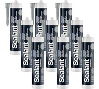 Light Grey Construction Sealant & Adhesive All-In-One Hybrid Polymer | Superior to Silicone Sealant | Waterproof, Odourless, Anti-Mould, Paintable | Kitchen Bathroom Outdoor - 300 ml 9 Pack