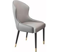 Light Grey & Dark Grey Artificial Leather Dining Chairs for Kitchen, Living Room, Bedroom, Balcony - Slish Sofa & Makeup Chairs for Home Decor