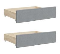 vidaXL Light Grey Under-Bed Storage Drawers, Engineered Wood and Fabric, Bed Storage Solutions, Mobile and Easy Access Drawers