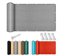 Light Grey Garden Privacy Fence Cover 130 x 340 cmUV Resistant Weatherproof with Rope & Aluminum Eyelets for Deck Patio Backyard Outdoor Pool & Porch