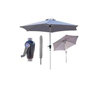 Light Grey Garden Table Tilting Parasol Crank Waterproof Umbrella 2.7M Glamhaus Light Grey One Size