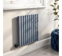 Light Grey Horizontal Smart Electric Radiator with Wi-Fi Thermostat - 600W - H600xW590mm - Bathroom Safe